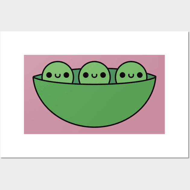 Cute Kawaii Peas In A Pod Wall Art by KawaiiByDice